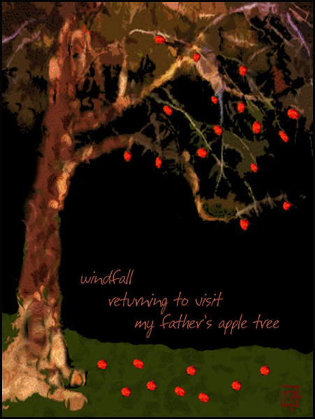 'windfall / returning to visit / my father's apple tree' by Ray Rasmussen