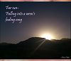'Far sun� / Falling into a wren's  / fading song' by Rita Odeh