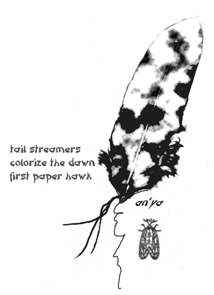 'tail streamers / colorize the dawn / first paper hawk' by an'ya