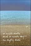 'so much earth / and so much sky / an empty shell' by Dorota Pyra.  Translated by Lech Szeglowski. Haiku first published in Modern Haiku, 2012.
