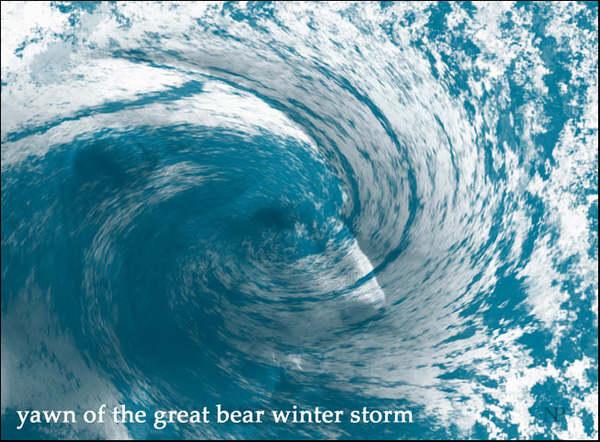 'yawn of the great bear winter storm' by Nicole Pakan