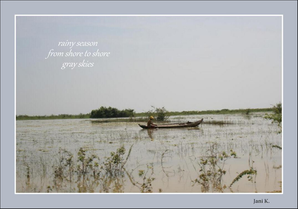 'rainy season / from shore to shore / gray skies' by Janina Ko?odziejczyk