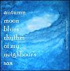 'autumn moon blues rhythm of my neighbor's sax' by Ken Sawitri. Art by Jimat Achmadi