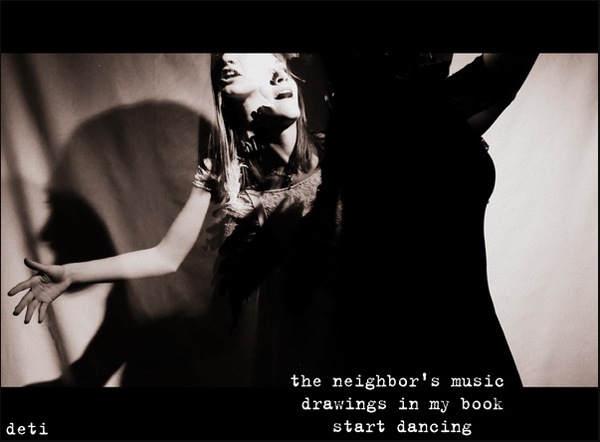 'the neighbor's music / drawings in my book / start dancing' by Detelina Tiholova