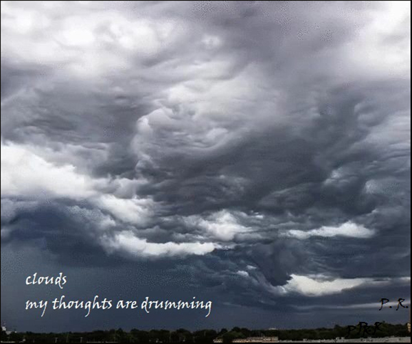 'clouds / my thoughts are drumming' by Pere Risteski