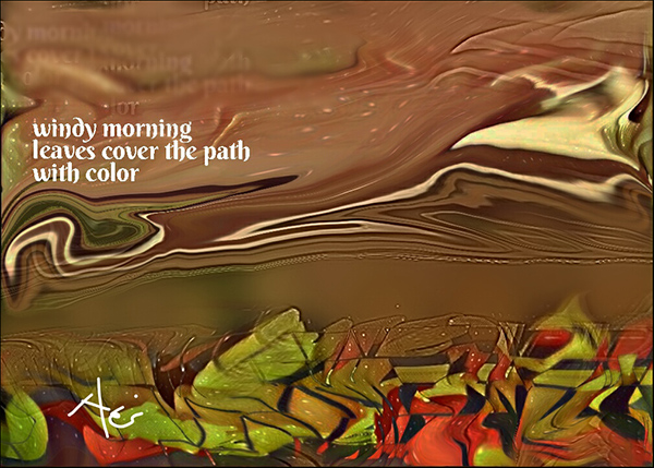 'windy morning/ leaves cover the path / with color' by Neni Rusliana