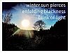 'winter sun pierces / enfolding blackness / blink of light' by Terence Hayes