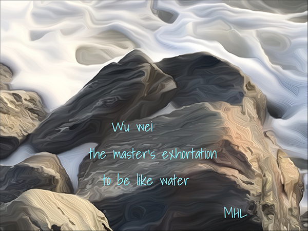 'wu wei / the master's exhortation / to be like water' by Michael H. Lee
