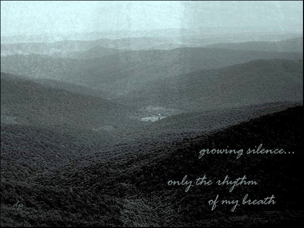 'growing silence / only the rhythm / of my breath' by Dorota Pyra
