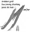 'sudden gust / the young starling / fans its tail' by an'ya