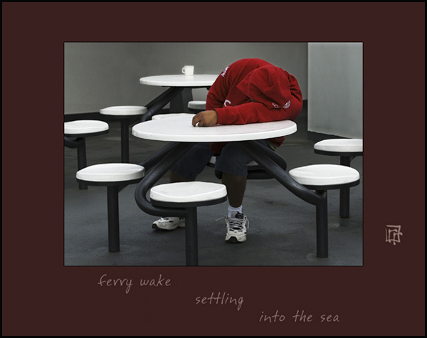 'ferry wake / settling / into the sea' by Ray Rasmussen