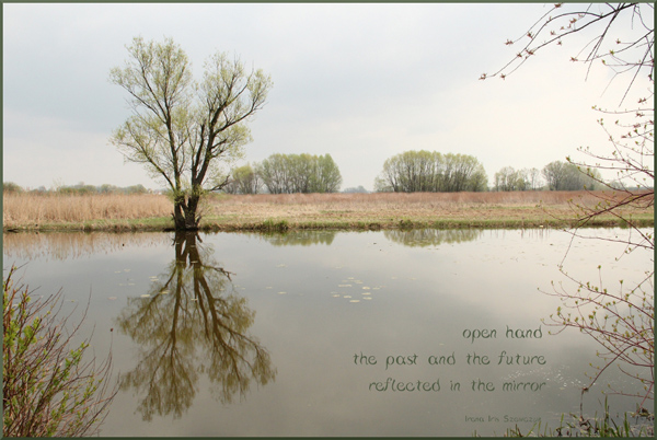 'open hand / the past and the future / reflected in the mirror' by Irena Szewczyk