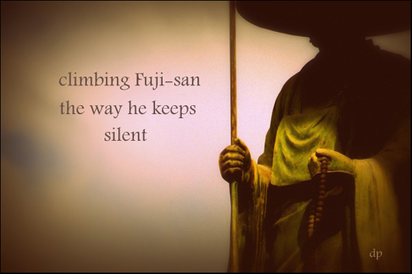 'climbing Fuji-san / the way he keeps / silent' by Dorota Pyra.  Translation by Lech Szeglowski.
