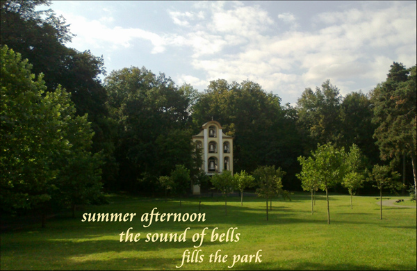 'summer afternoon / the sound of bells / fills the park' by Andrzej Dembonczyk