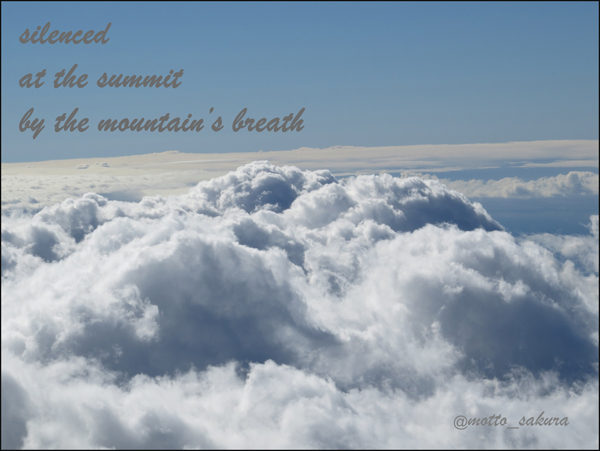 'silenced / at the summit / by the mountain's breath' by David Kelly