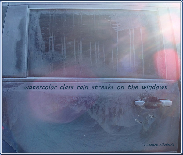 'watercolor class rain streaks on the windows' by Sandra Mooney-Ellerbeck. Haiku first published in DailyHaiku March 2010.