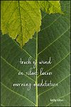 'touch of wind / on silent leaves / morning meditation' by Kathy Lohrum Cotton