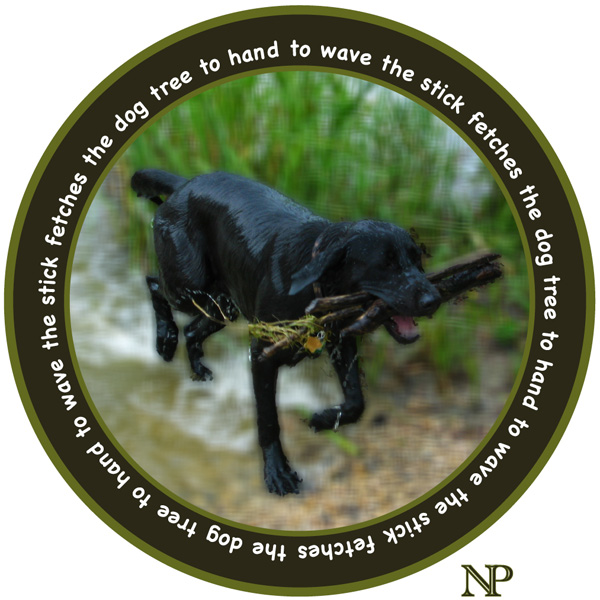 'tree to hand to wave the stick fetches the dog tree to hand to wave the stick fetches the dog' by Nicole Pakan