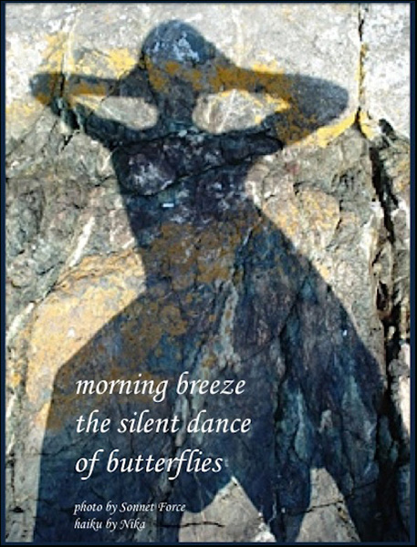 'morning breeze / the silent dance  / of butterflies' by Nika. Art by Sonnet Force