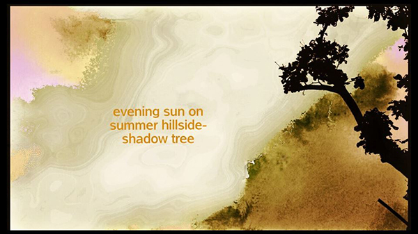 'evening sun on / summer hillside— / shadow tree' by ary Ellen Gambutti