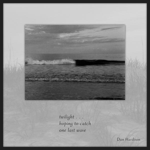 'twilight... / hoping to catch / one last wave' by Dan Hardison