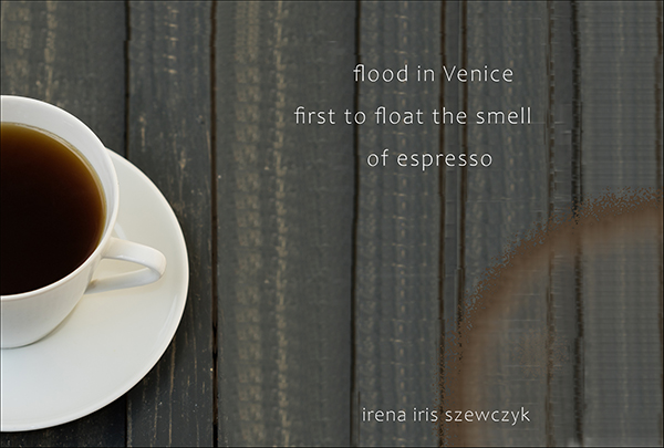 'flood in Venice / first to float the smell / of expresso' by irena Szewczyk