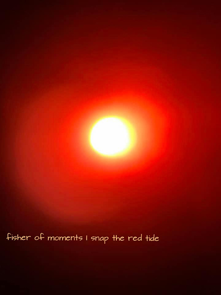 'fisher of moments i snap the red tide' by Eric Lohman. Art by  James November
