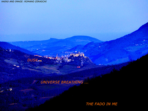 'dusk / the universe breathing... / the fado in me' by Romano Zeraschi