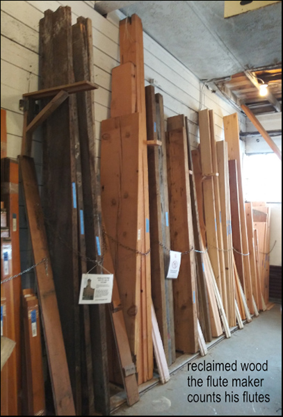 'reclaimed wood / the flute maker / counts his flute' by Susan Lee Roberts