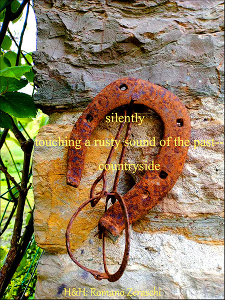 'silently / touching a rusty sound of the past— /  countryside' by Romano Zeraschi