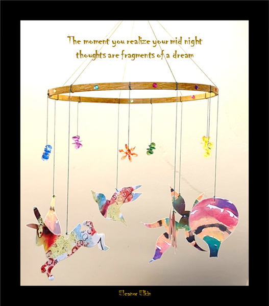 'the moment you realize your mid-night thoughts are fragments of  dream' by Eleanor Elkin
