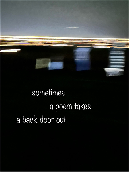 'sometimes / a poem takes / a back door out' by Biswajit Mishra