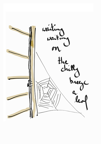 'waiting waiting  / on the chilly breeze /  leaf' by Albert Schepers