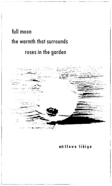 'full moon / the warmth that surrounds / roses in the garden' by Slawa Sibiga