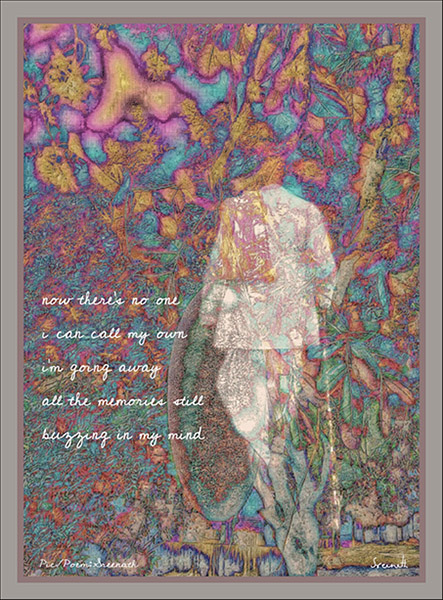 'now there's no one / i can call my own / in going away / all the memories still / buzzing in my mind' by Senate Mysore, Art by Picsart