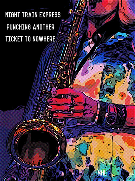 'night train express / punching another / ticket to nowhere' by Michael Lee