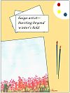 'haiga artist — /  bursting beyond / winter's hold' by Susan Roberts