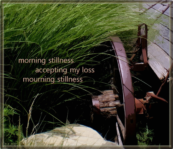 ' morning stillness / accepting my loss / mourning stillness' by Ron Kirkland