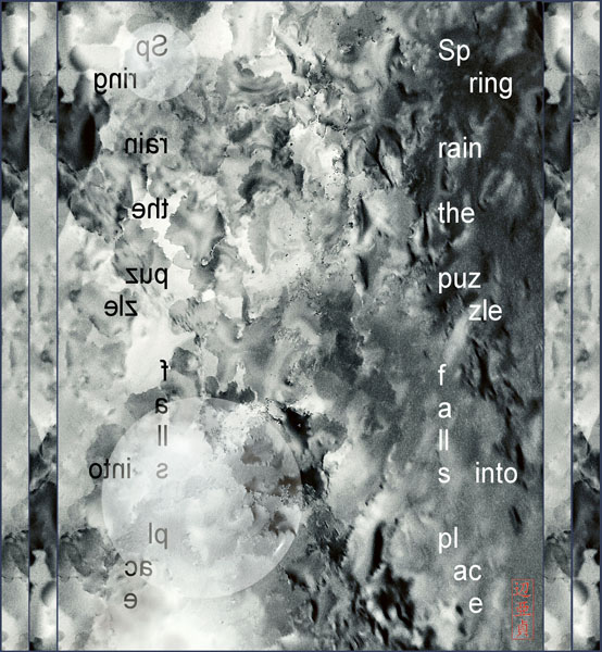 'Spring rain the puzzle falls into place' by Beate Conrad