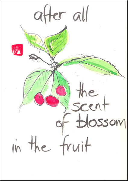 'after all / the scent of blossom / in the fruit' by Beth Mcfarland